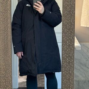 Women's The North Face - Black Jacket Long Jacket - Faux Fur Trimmed - Size 3XL